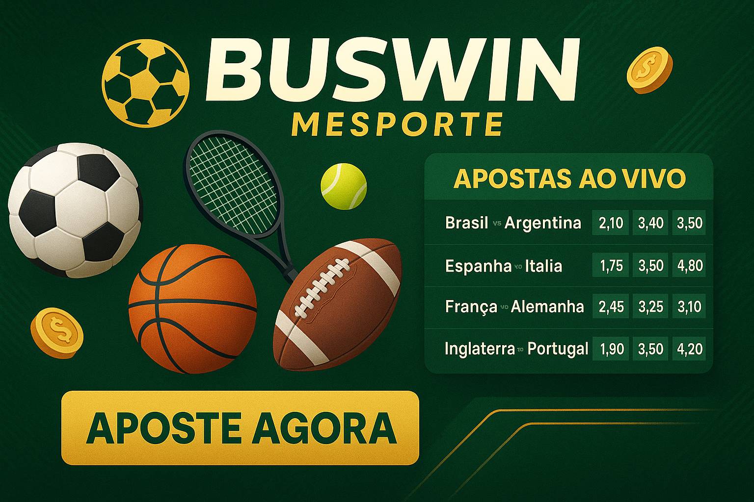 Apostas esportivas no cassino online BUSWIN